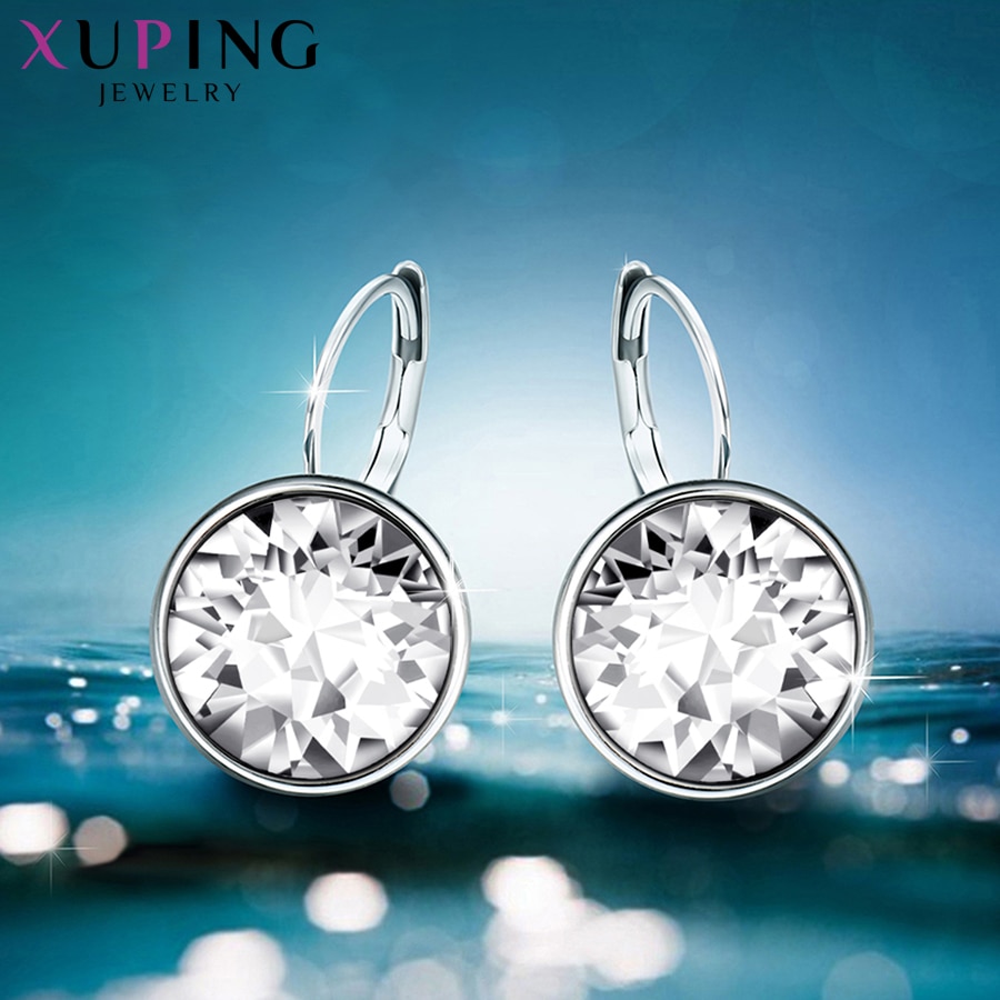 shop with crypto buy Xuping Jewelry Fashion Popular Crystal Earring with Rhodium Plated for Women Gift XE2189 pay with bitcoin