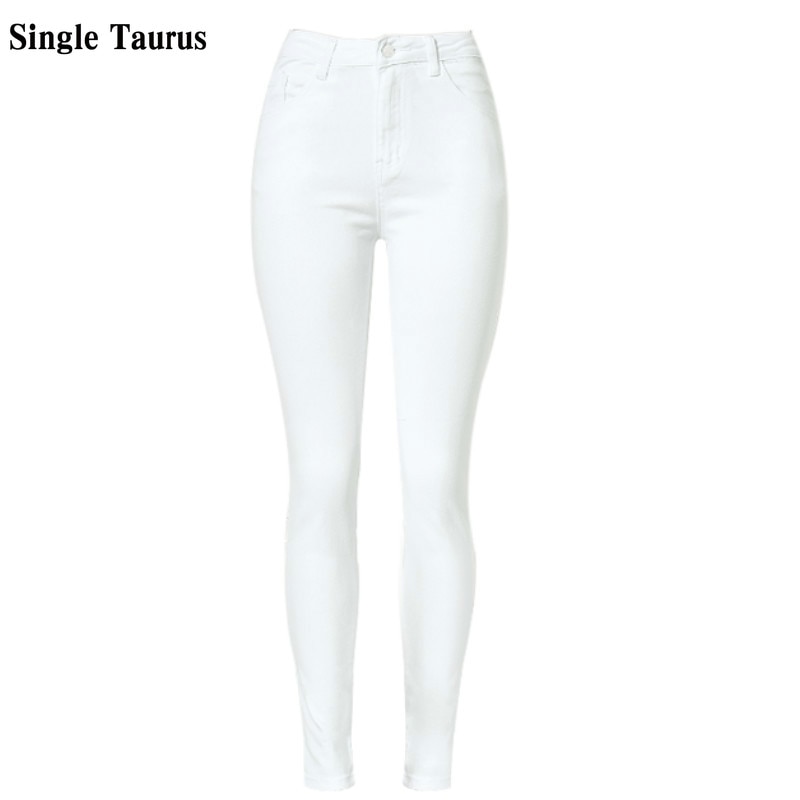 shop with crypto buy High Waist Women Jeans Fashion White Elastic Push Up Sexy Slim Denim Pencil Pants Stretch Skinny Lady Trousers Pantalon Femme pay with bitcoin