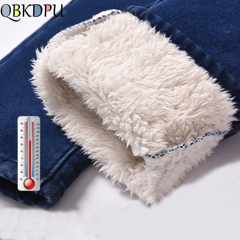 shop with crypto buy Super Warm Plus Size Winter Jeans for Women Female High Waist Skinny Thick Casual Trousers Stretch Velvet Denim Pants Streetwear pay with bitcoin