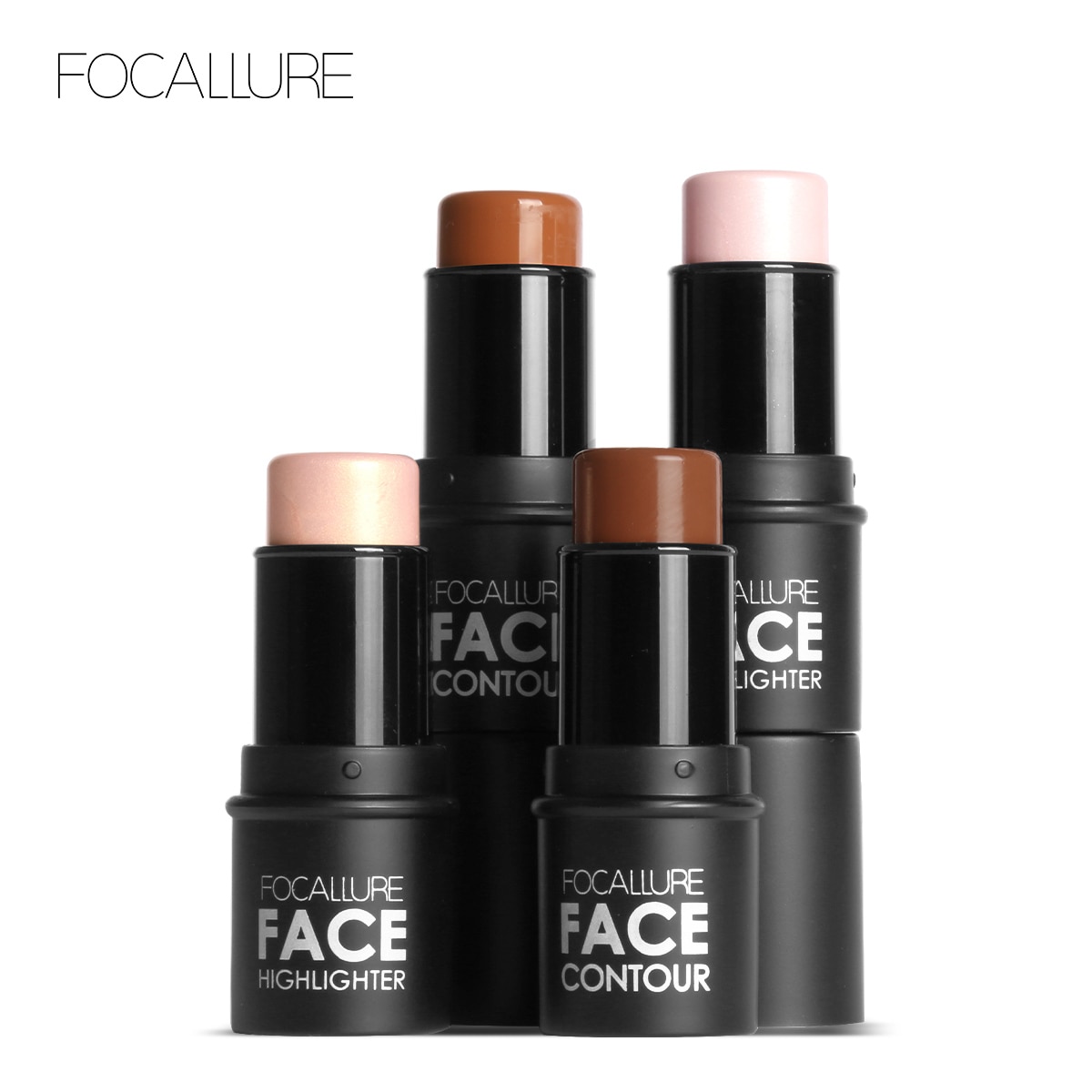 FOCALLURE Highlighter Makeup Glitter Contouring Bronzer For Face Shimmer Powder Creamy Texture Illuminator Stick Women Cosmetics