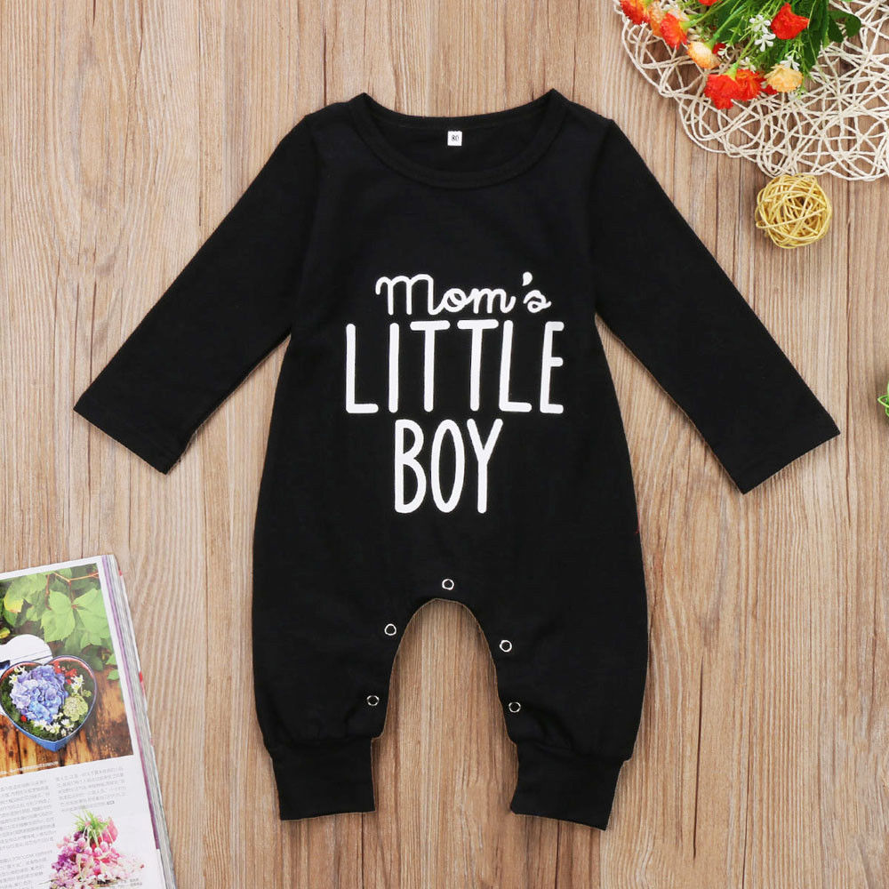 shop with crypto buy 2017 Brand New Fashion Newborn Toddler Infant Baby Boys Romper Long Sleeve Jumpsuit Playsuit Little Boy Outfits Black Clothes pay with bitcoin