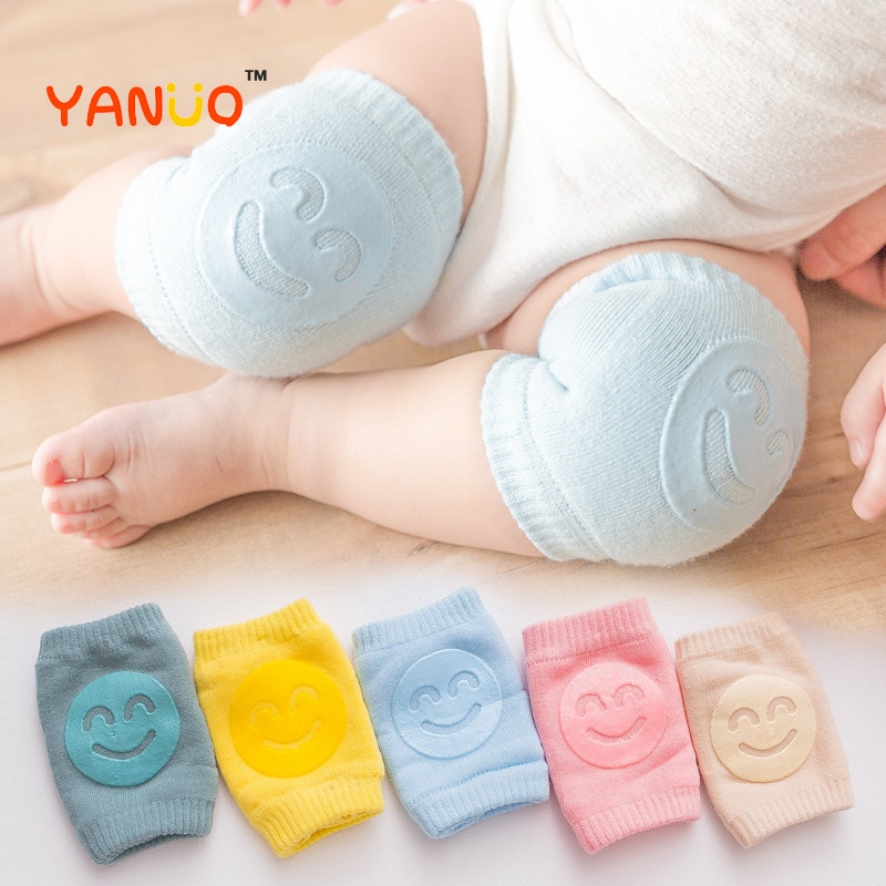 shop with crypto buy Kids Non Slip Crawling Elbow Infants Toddlers Baby Accessories Smile Knee Pads Protector Safety Kneepad Leg Warmer Girls Boys pay with bitcoin