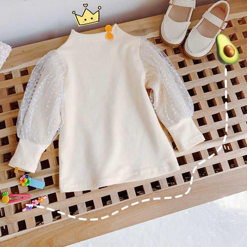shop with crypto buy Spring Autumn Girls Lace Blouse Baby Girls Turtleneck Collar Shirts Sweet Children Girls Cotton Blouses Tops Chemise pay with bitcoin