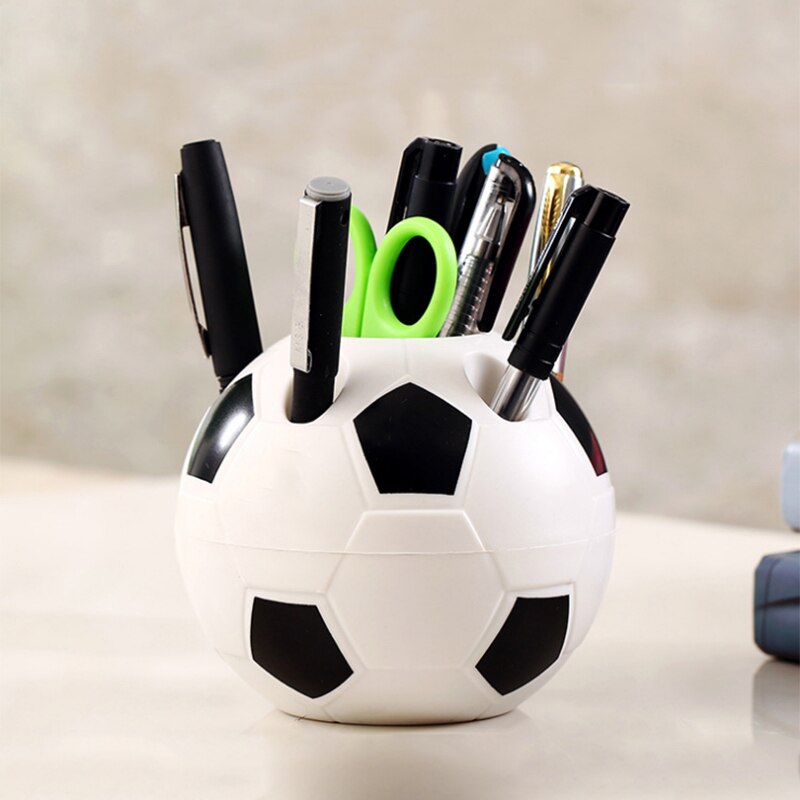 shop with crypto buy Pen Holder Office Student Stationery Pencil Desktop Storage Box Soccer Pattern Pencil Cup Holder Stationery Desk Pen Holder pay with bitcoin