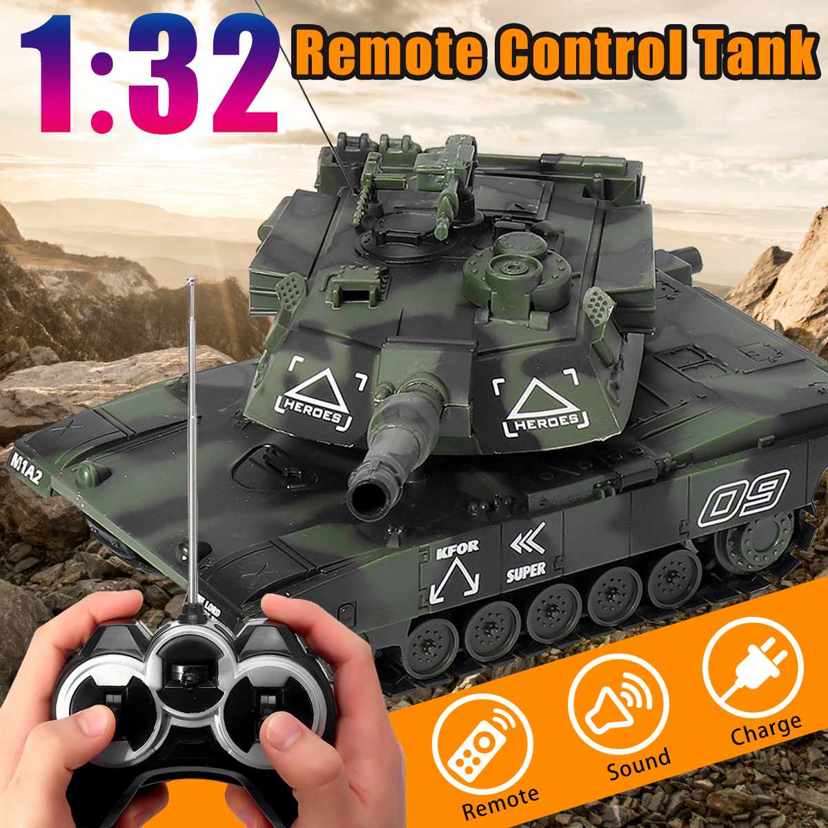 shop with crypto buy 1:32 RC War Tank Tactical Vehicle Main Battle Military Remote Control Tank with Shoot Bullets Model Electronic Hobby Boy Toys pay with bitcoin