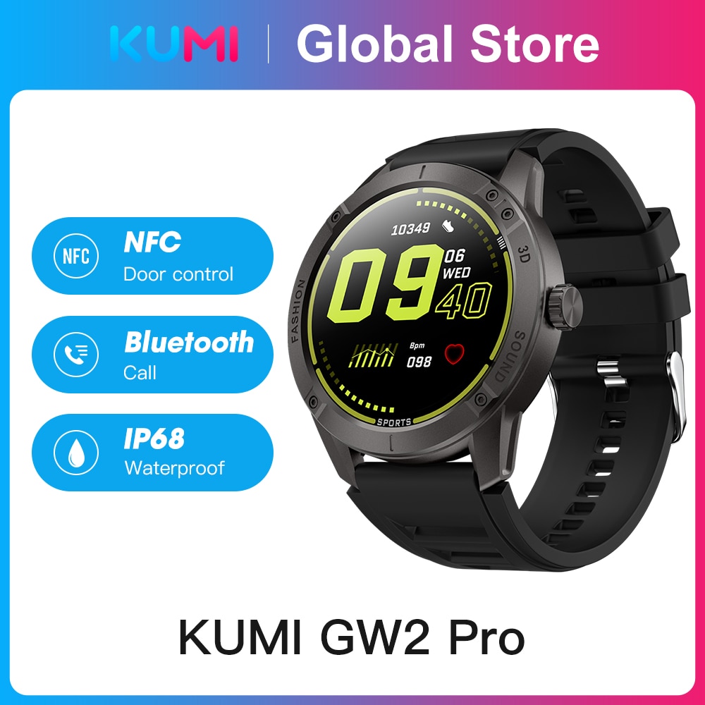 shop with crypto buy KUMI GW2 Pro Men Smart Watch Bluetooth Call Sport Fitness Heart Rate Blood Pressure Sleep Monitor IP67 Waterproof Women Smartwat pay with bitcoin
