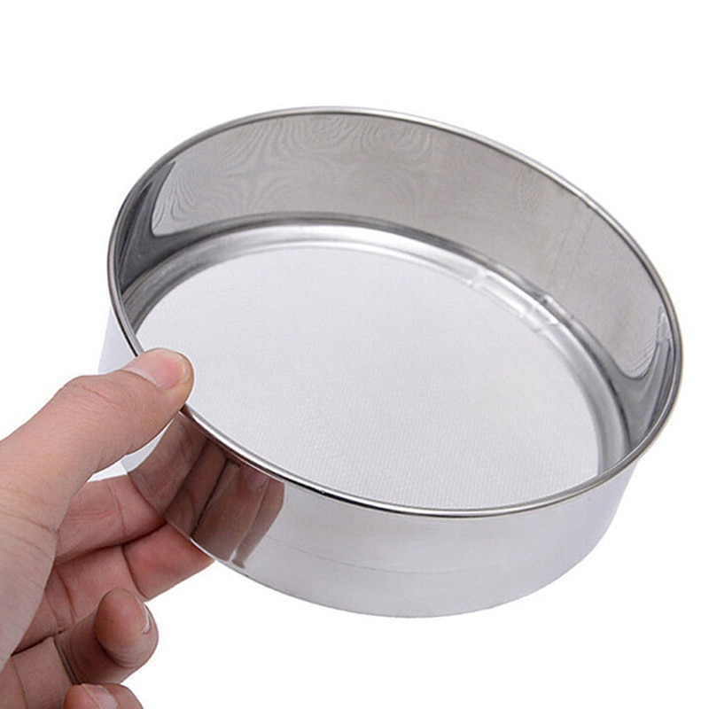 shop with crypto buy 1pc Mesh Flour Sifting Sifter Sieve Strainer Cake Baking Household Kitchen Tools Great for Sifting Flour Stainless Steel 15cm pay with bitcoin