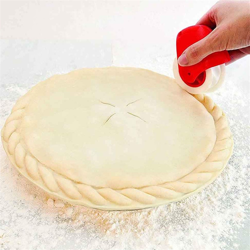 shop with crypto buy Kitchen Pizza Pastry Lattice Cutter Pastry Pie Decor Cutter Plastic Wheel Roller for Pizza Pastry Pie Crust Baking Cutter Tools pay with bitcoin