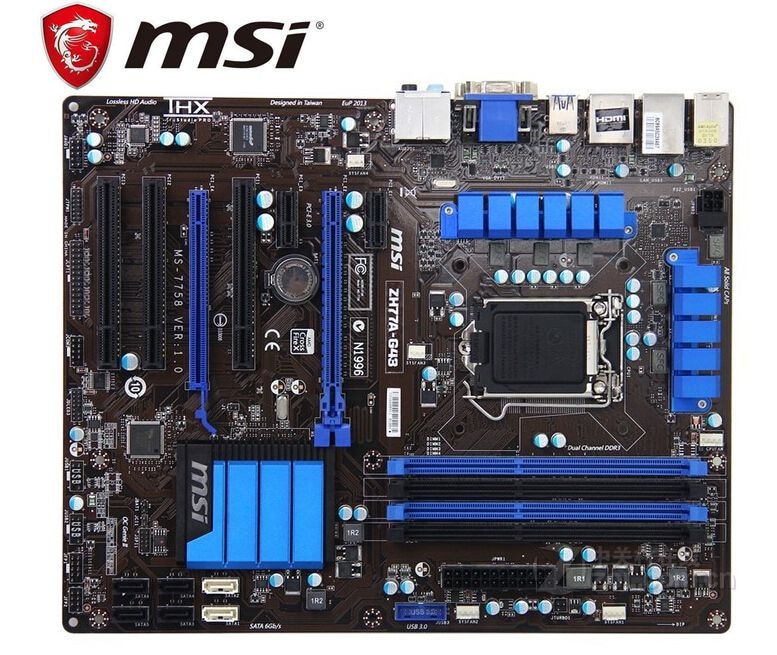 shop with crypto buy MSI ZH77A-G43 original motherboard DDR3 LGA 1155 for I3 I5 I7 CPU 32GB USB3.0 SATA3 H77 motherboard pay with bitcoin