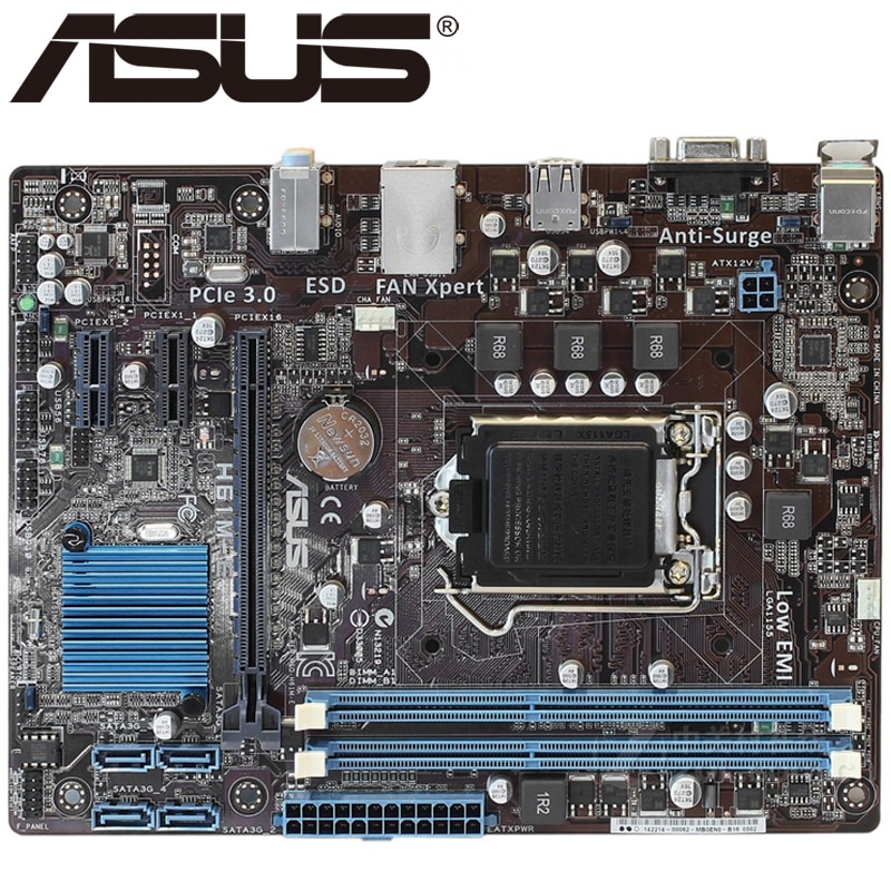 shop with crypto buy Asus H61M-E Desktop Motherboard H61 Socket LGA 1155 i3 i5 i7 DDR3 16G uATX UEFI BIOS Original Mainboard DVI On Sale pay with bitcoin