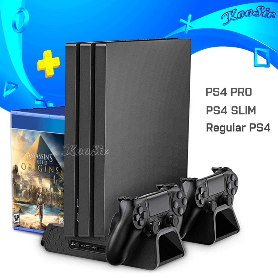 shop with crypto buy PS4 Slim PRO Console Cooling Fan Stand PS 4 Controller Charger Joystick Charging Station for Playstation 4 Slim Pro Games pay with bitcoin