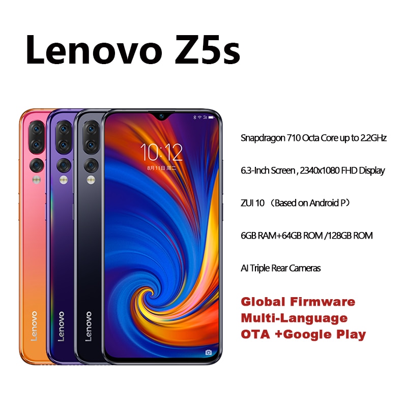 shop with crypto buy Global Version Lenovo Z5s Snapdragon 710 Octa Core 64GB 128GB SmartPhone Face ID 6.3 AI Triple Rear Camera Android P Cellphone pay with bitcoin
