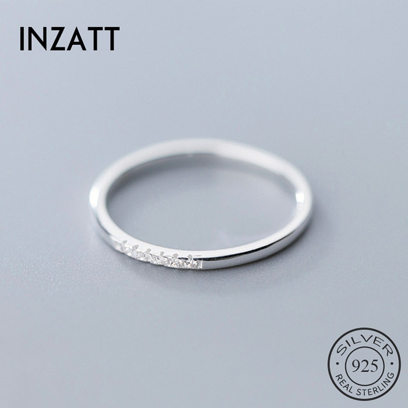 shop with crypto buy INZATT Real 925 Sterling Silver Zircon Round Geometric Ring For Fashion Women Cute Fine Jewelry 2019 Minimalist Accessories Gift pay with bitcoin