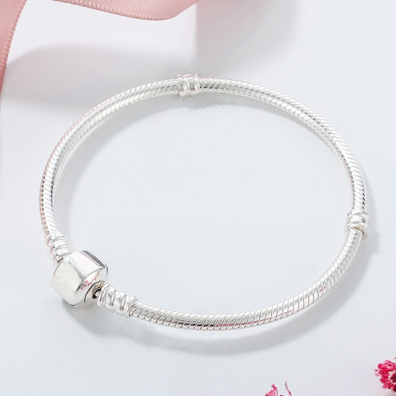 shop with crypto buy Send Silver Certificate! YINHED 100% 925 Silver Bracelet Bangle Fashion DIY Jewelry Snake Chain Charm Bracelet Women Gift ZB030 pay with bitcoin