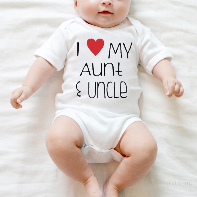 shop with crypto buy Summer Newborn Infant Baby Clothes I Love My Aunt Uncle Funny Cute Toddler Jumpsuits Bodysuits Outfits pay with bitcoin