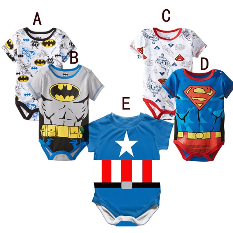 shop with crypto buy Superman Summer Baby Rompers Newborn Baby Boy Girl Romper Short sleeve Jumpsuit Clothes Baby Clothes Cotton Outfits 0-18M pay with bitcoin