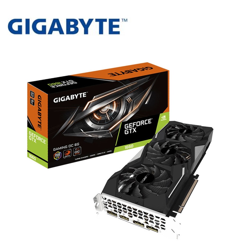 shop with crypto buy Gigabyte GTX 1660 GAMING OC 6G Game Agent E-sports Game Desktop Discrete Graphics pay with bitcoin