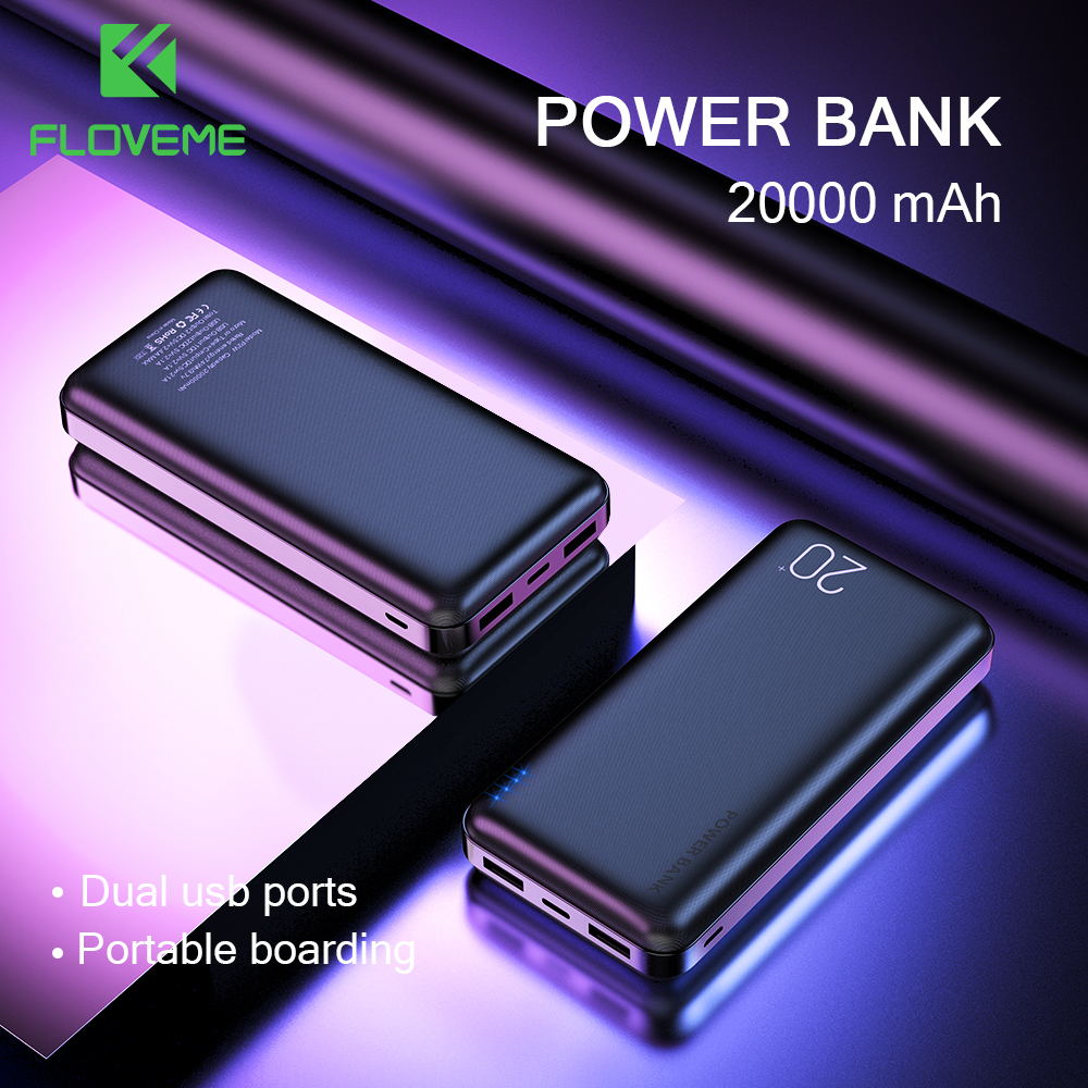 shop with crypto buy FLOVEME Power Bank 20000mAh Portable Charging Poverbank Mobile Phone External Battery Charger Powerbank 20000 mAh for Xiaomi Mi pay with bitcoin
