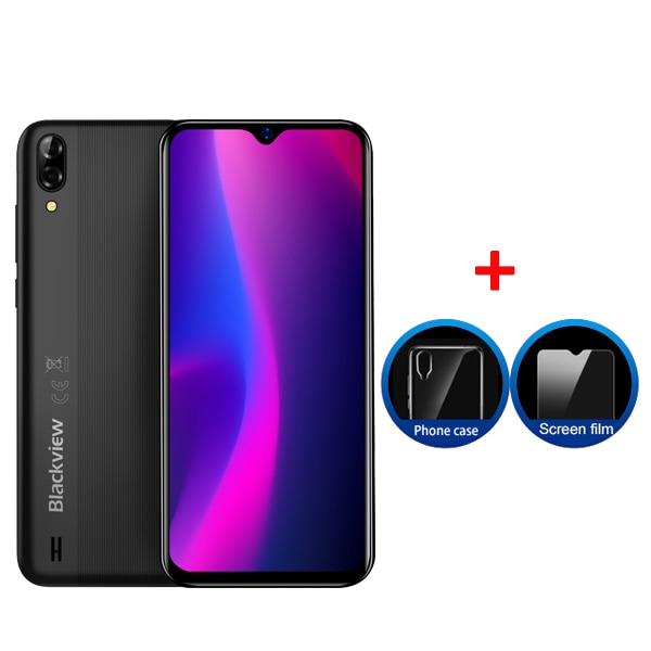 shop with crypto buy Blackview A60 Smartphone Quad Core Android 8.1 4080mAh Cellphone 1GB+16GB 6.1 inch 19.2:9 Screen Dual Camera 3G Mobile Phone pay with bitcoin
