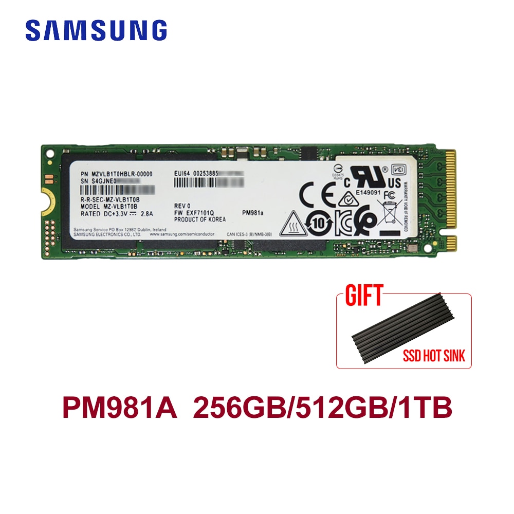 shop with crypto buy SAMSUNG PM981A M.2 SSD 512GB 1TB Internal Solid State Drives M2 NVMe PCIe 3.0x4 Laptop Desktop SSD with HeatSink pay with bitcoin