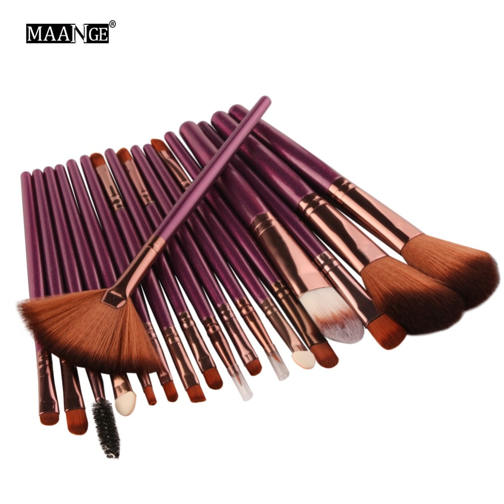 shop with crypto buy MAANGE 6/15/18Pcs Makeup Brushes Tool Set Cosmetic Powder Eye Shadow Foundation Blush Blending Beauty Make Up Brush pay with bitcoin