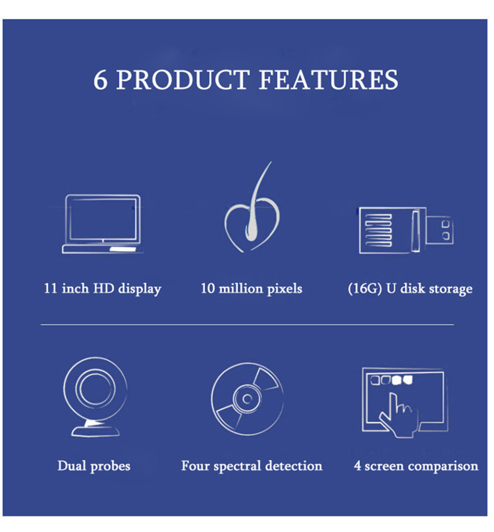 11 Inch Professional High Quality HD Hair Follicles Scalp Scanner Detector Hair Analyzer / Skin And Scalp Hair Analysis Machine - Image 3