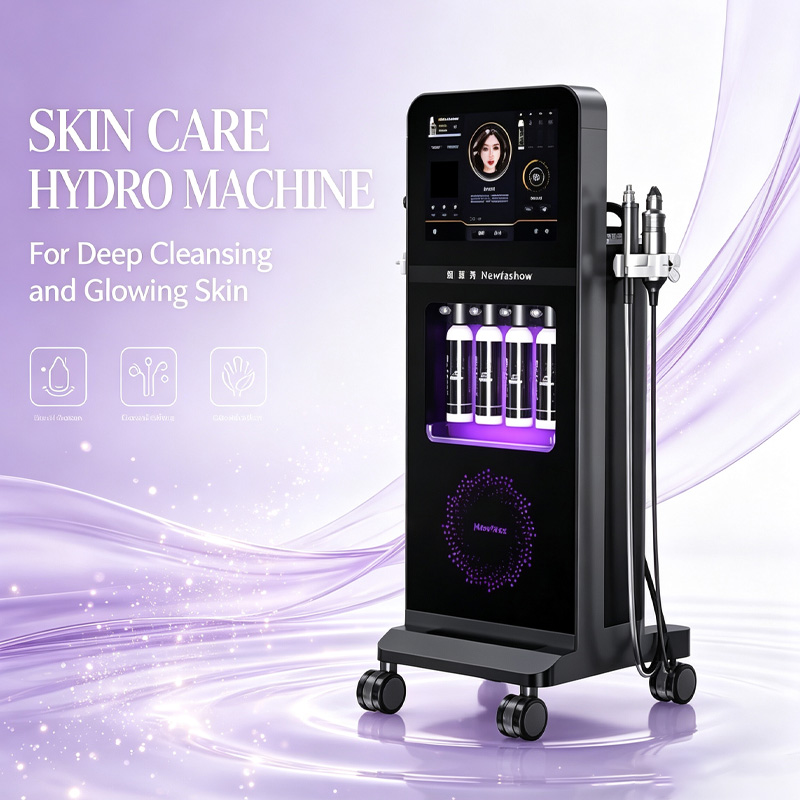 5-in-1 Hydro Dermabrasion Facial Machine EMS Tightening Hot Cold Penetration Exfoliate Skin Rejuvenation Beauty Device