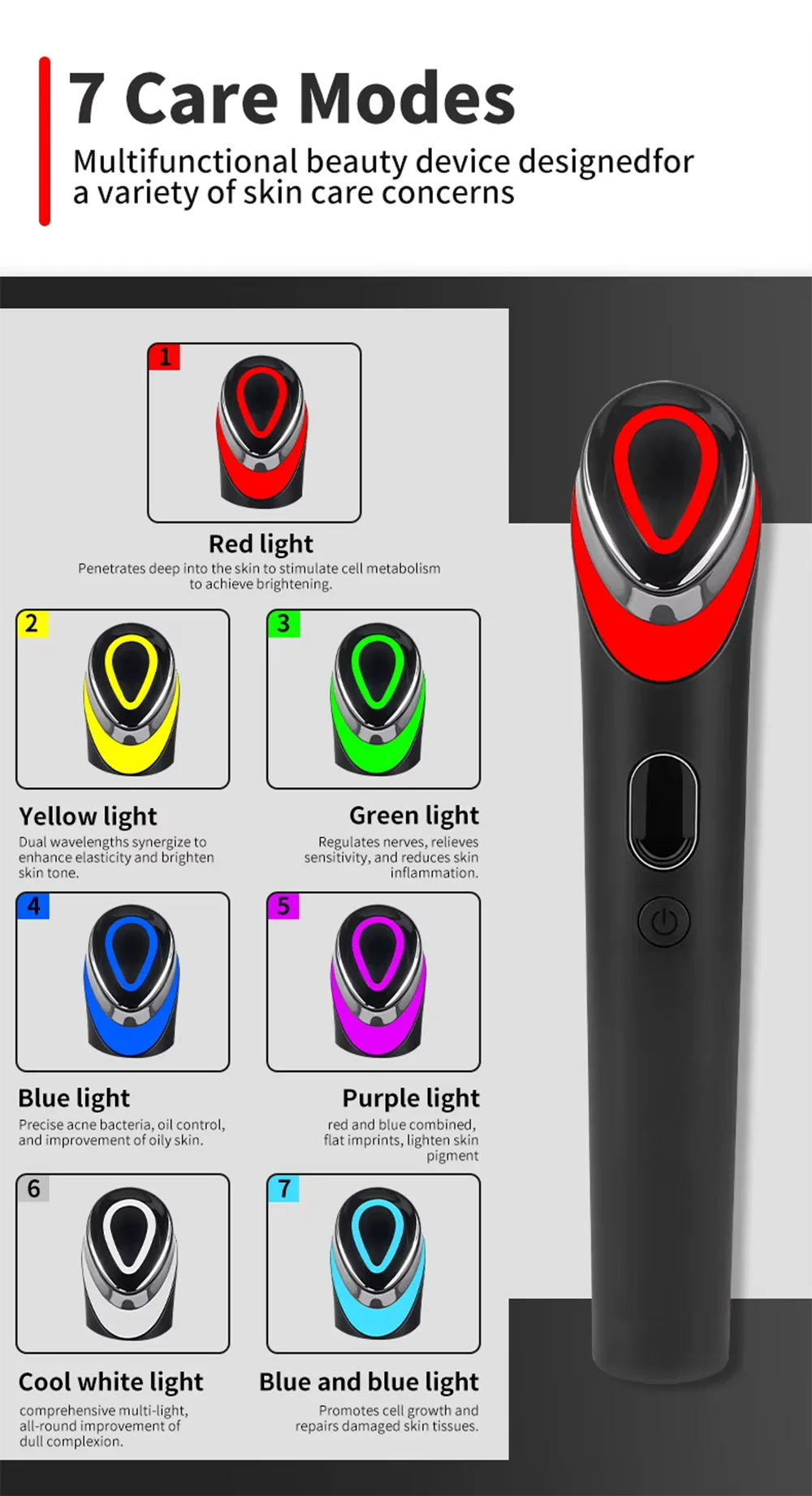 7 Colors Age-R Booster Pro EMS Microcurrent Facial Massager Anti Wrinkle Lift Device Home Use Beauty Tool for Skin Care & Rejuvenation - Image 3