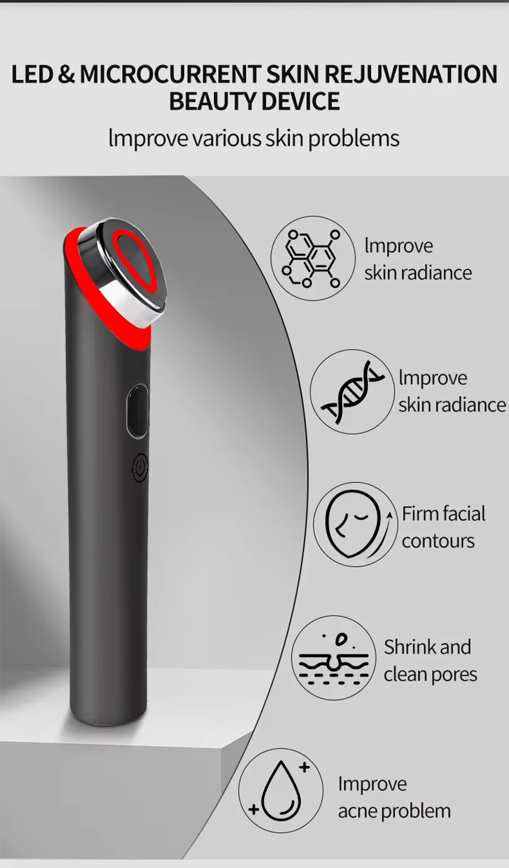 7 Colors Age-R Booster Pro EMS Microcurrent Facial Massager Anti Wrinkle Lift Device Home Use Beauty Tool for Skin Care & Rejuvenation - Image 4