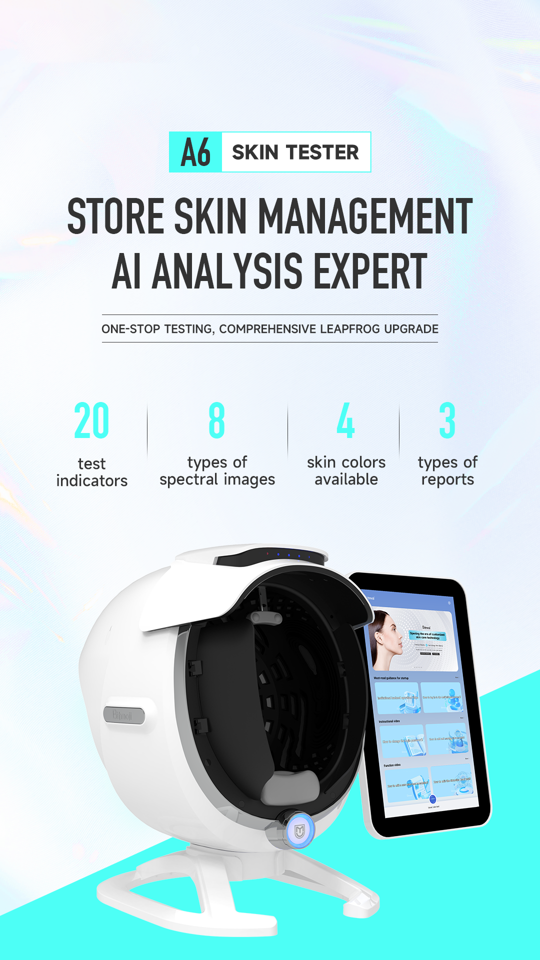 8 Spectra A6 AI Skin Analyzer Professional 3D Facial Skin Detection Machine Digital Skin Diagnosis Device Beauty Salon Skin Analysis