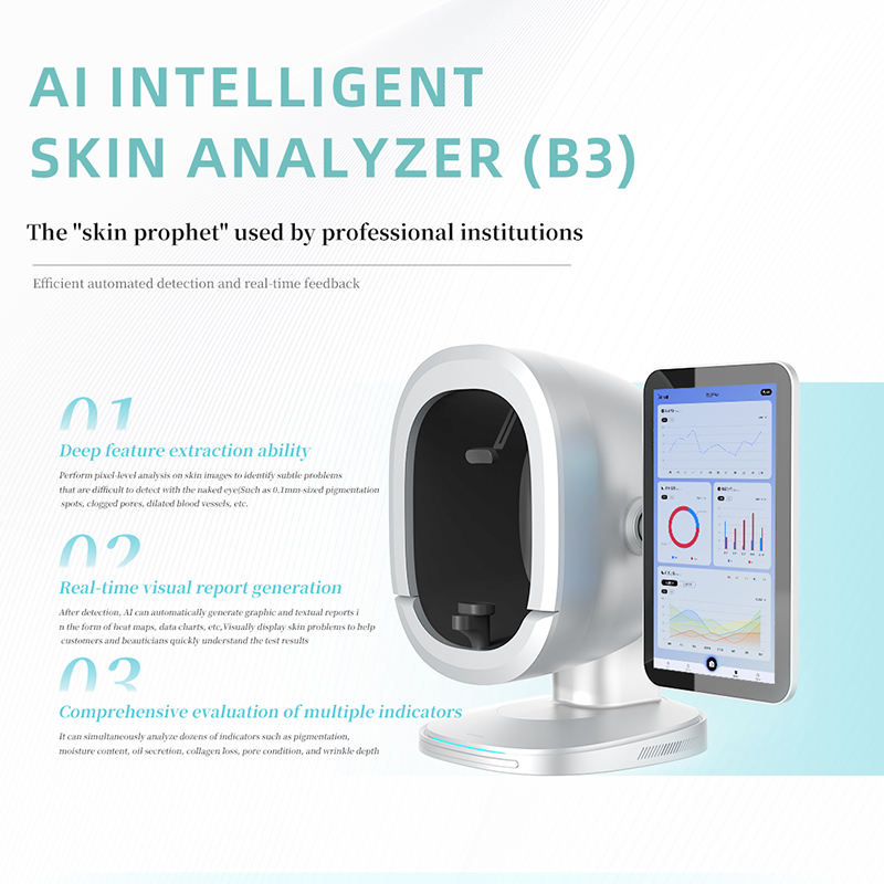 8 Spectral B3 AI Skin Analyzer 3D Shooting Skin Prediction Instrument 20 Skin Types Classification Support 19 Languages