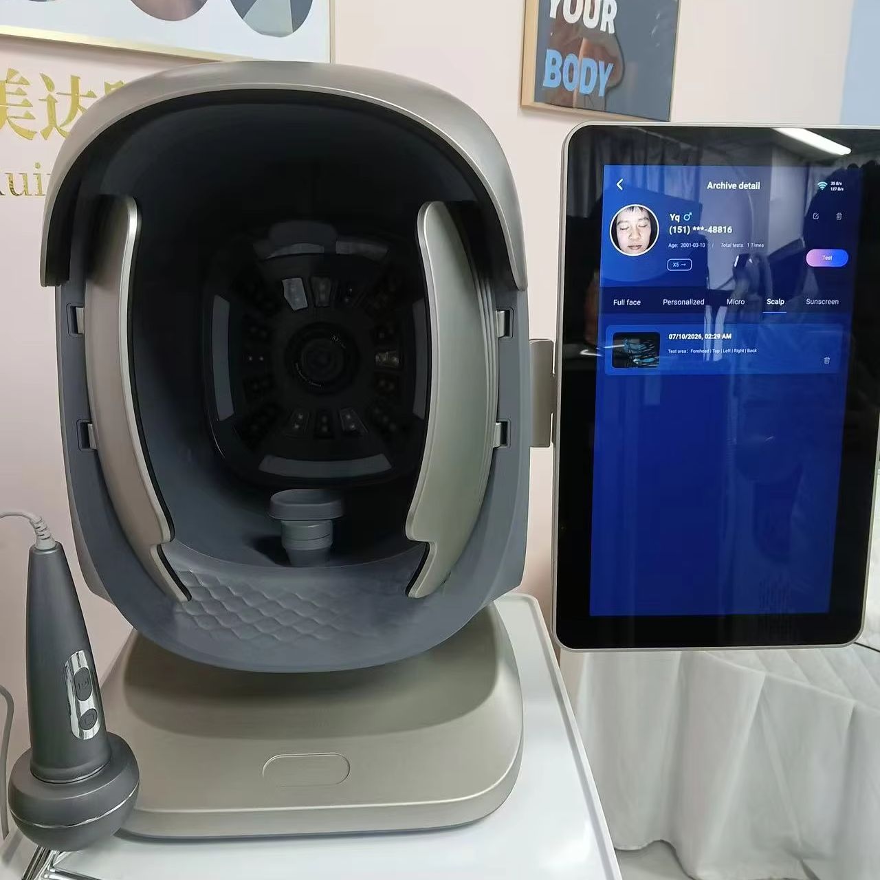 AI Skin Analysis Machine X3 pro Facial Skin Analyzer with Hair Scalp Analysis Latest Technology for Beauty Care - Image 3