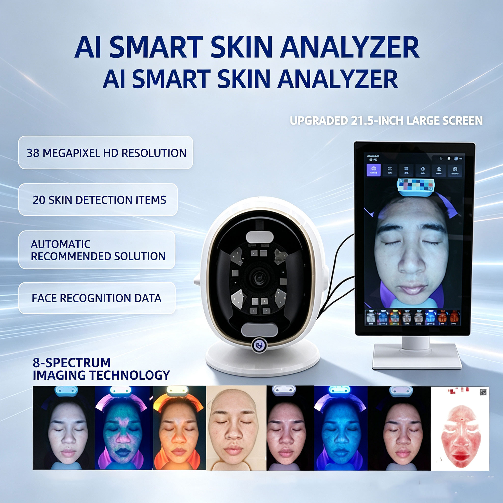 Beauty Intelligent AI Skin Detection Analysis Report, Full Face Facial Testing, Skin Management Device for Beauty Salons