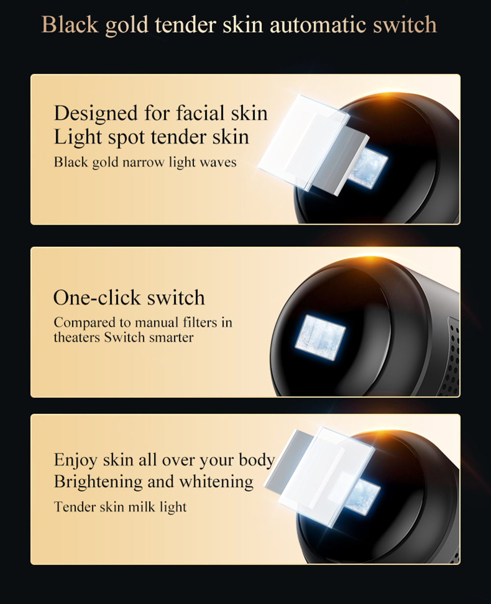 Blacken DPL Photo Skin Whitening Brightening Anti-ageing Rejuvenation Smooth Pores Beauty Device Facial Lighten Skincare Device - Image 4