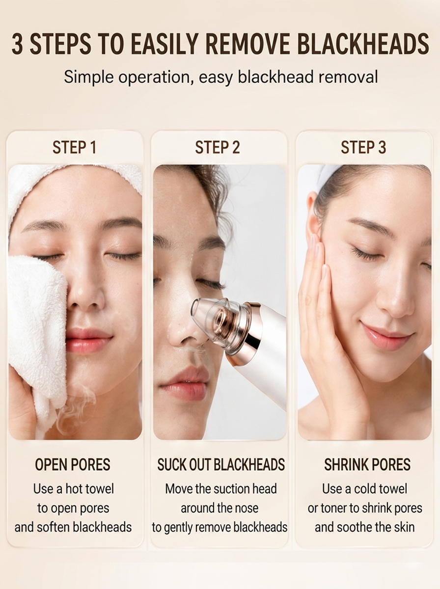 Blackhead Remover Vacuum Pore Cleaner - Electric Facial Skin Care Device for Blackhead & Acne Removal - Image 6