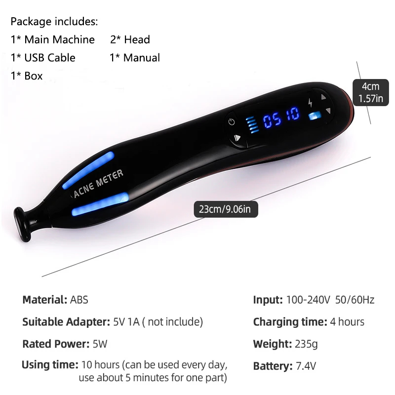 Blue Light Plasma Pen Acne Removal Device 5 Levels Skin Tag Mole Spot Remover Pore Minimizer Facial Tightening Beauty Tool - Image 5