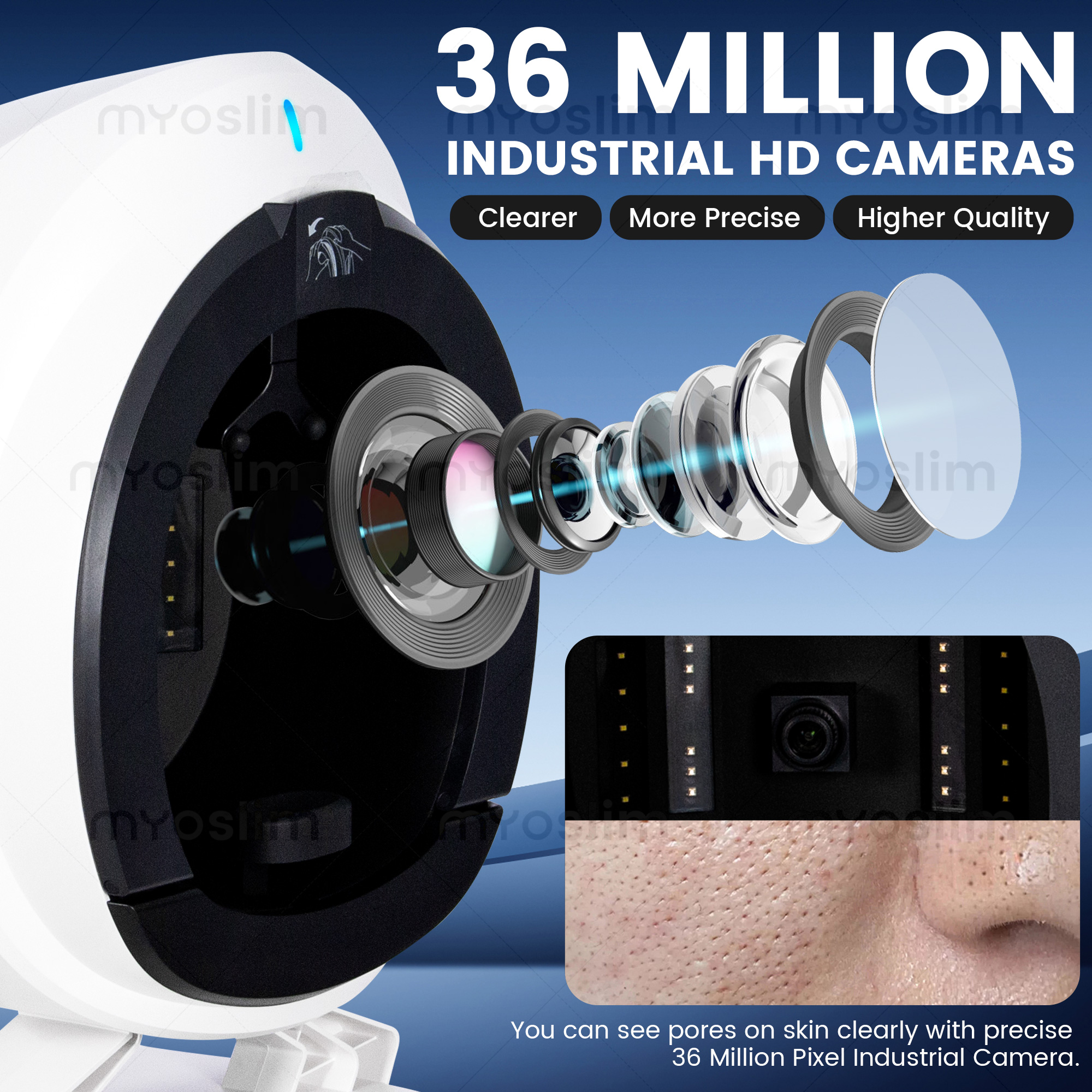 Facial Skin Analyzer 3D AI Scanner Magic Mirror 15.6inch 10 Light Spectrum Portable English Detector Face Camera Salon Care Test - Image 3