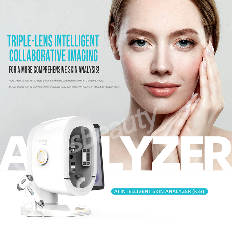 K33 Professional Facial Aesthetics Equipment 3 Cameras 15.6 Inch Screen 3D Skin Analyzer AI Beauty Facial Skin Scanner Spa - Image 4