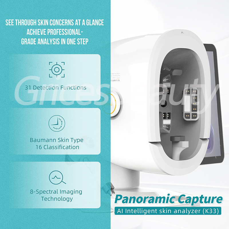 K33 Professional Facial Aesthetics Equipment 3 Cameras 15.6 Inch Screen 3D Skin Analyzer AI Beauty Facial Skin Scanner Spa - Image 5