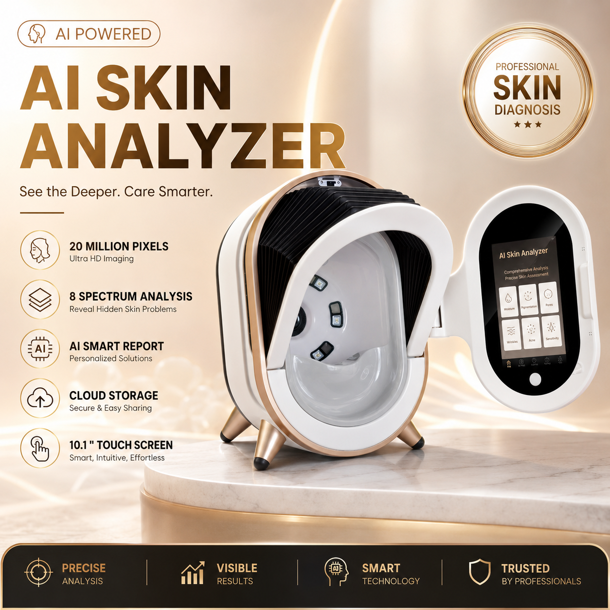 Magic Mirror 3D AI Skin Analyzer Intelligent Facial Detection Automatic Beauty And Skin Diagnosis Professional Salon Equipment