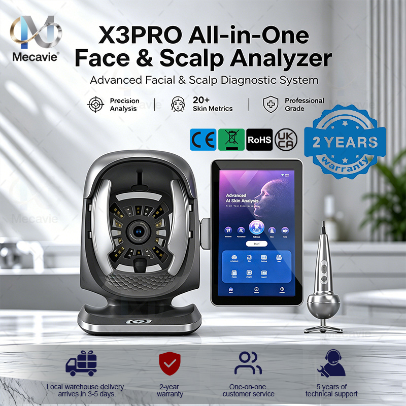 Mecavie AI Skin And Scalp Analyzer Machine High Precision Facial Skin Detector Supports Sunscreen Efficacy Test And Professional