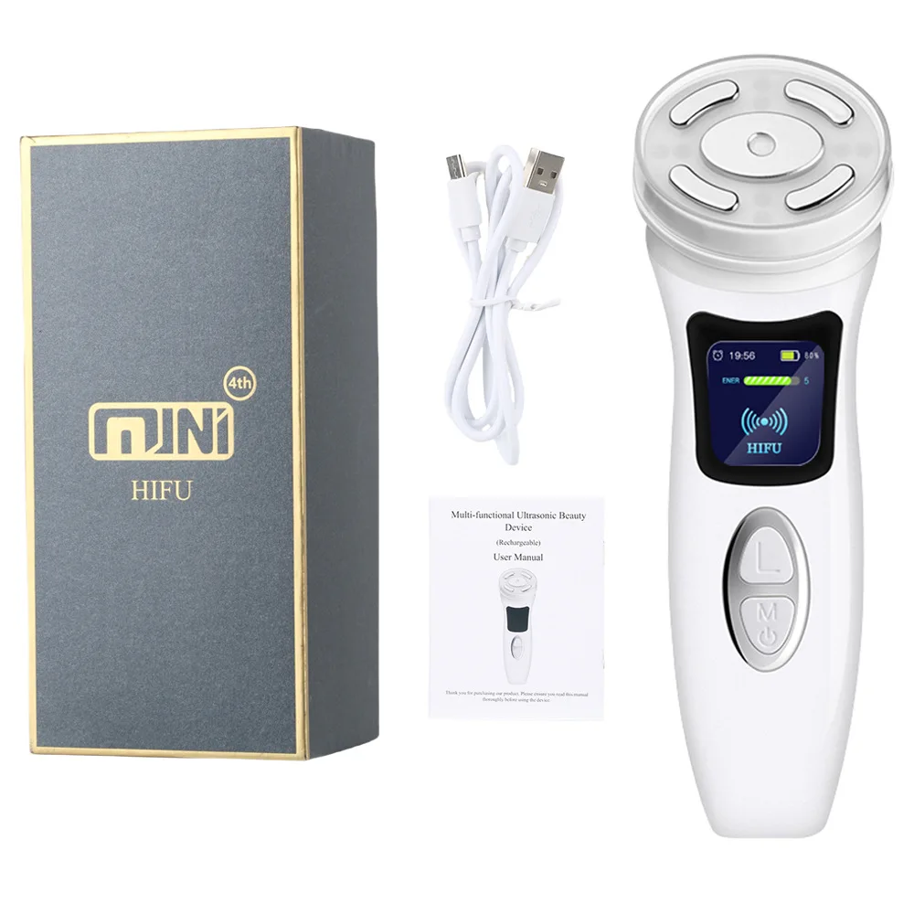 MINI HiFu 4.0 Rechargeable Ultrasound Thermal LED EMS Microcurrent Pulse Facial Lifting Skin Care Face Massage Beauty Device