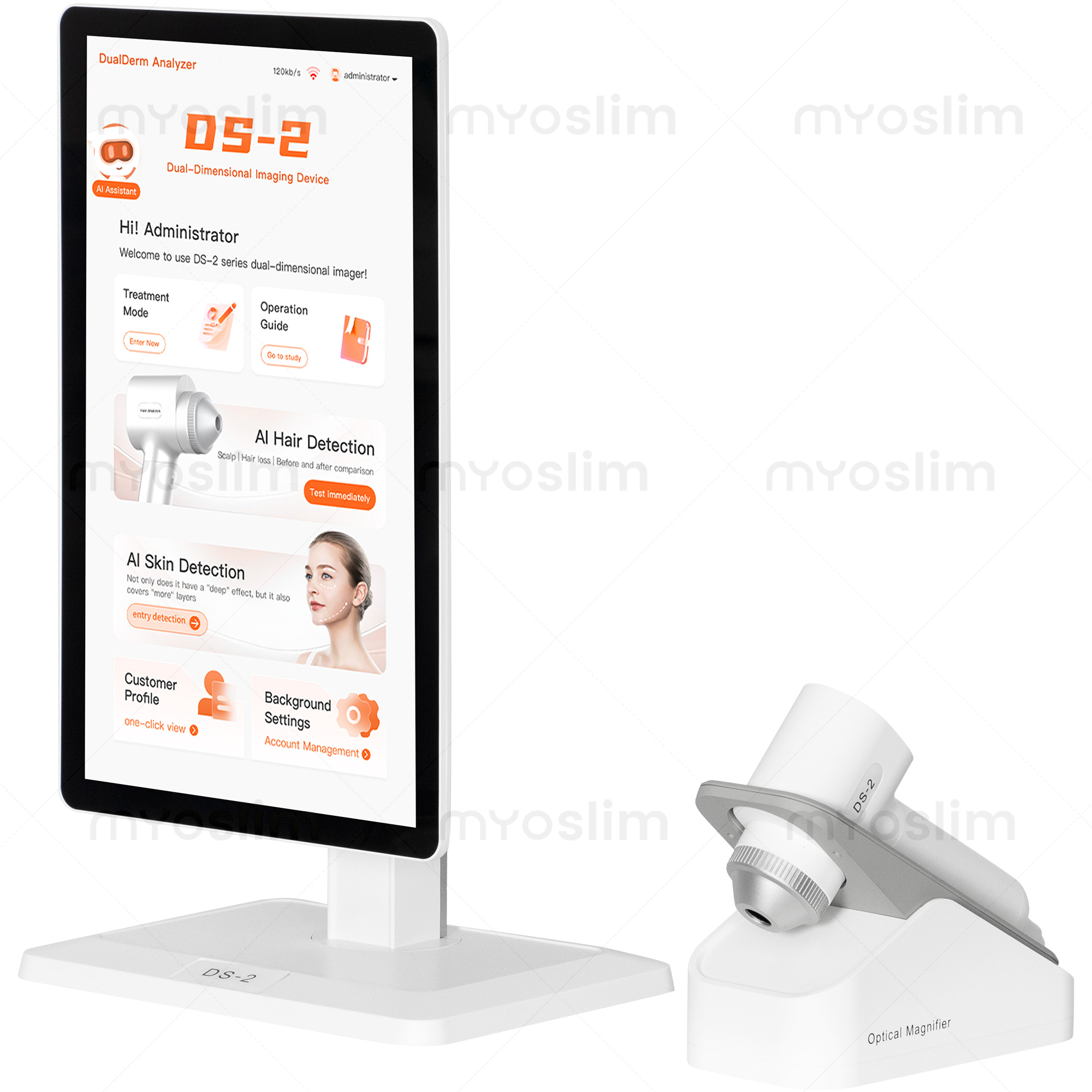 MYO slim DS-2 AI Scalp  Skin Analyzer Machine Dual Probe 3 Spectrum 8MP HD Camera 15.6 Inch Touch Screen Facial Scalp Hair - Image 6