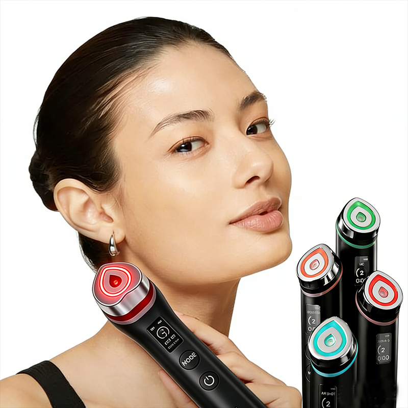 New 6 in 1 Multifunction Ager Booster Pro Skin Therapy Wand Facial Led Lights Beauty Wand Tool