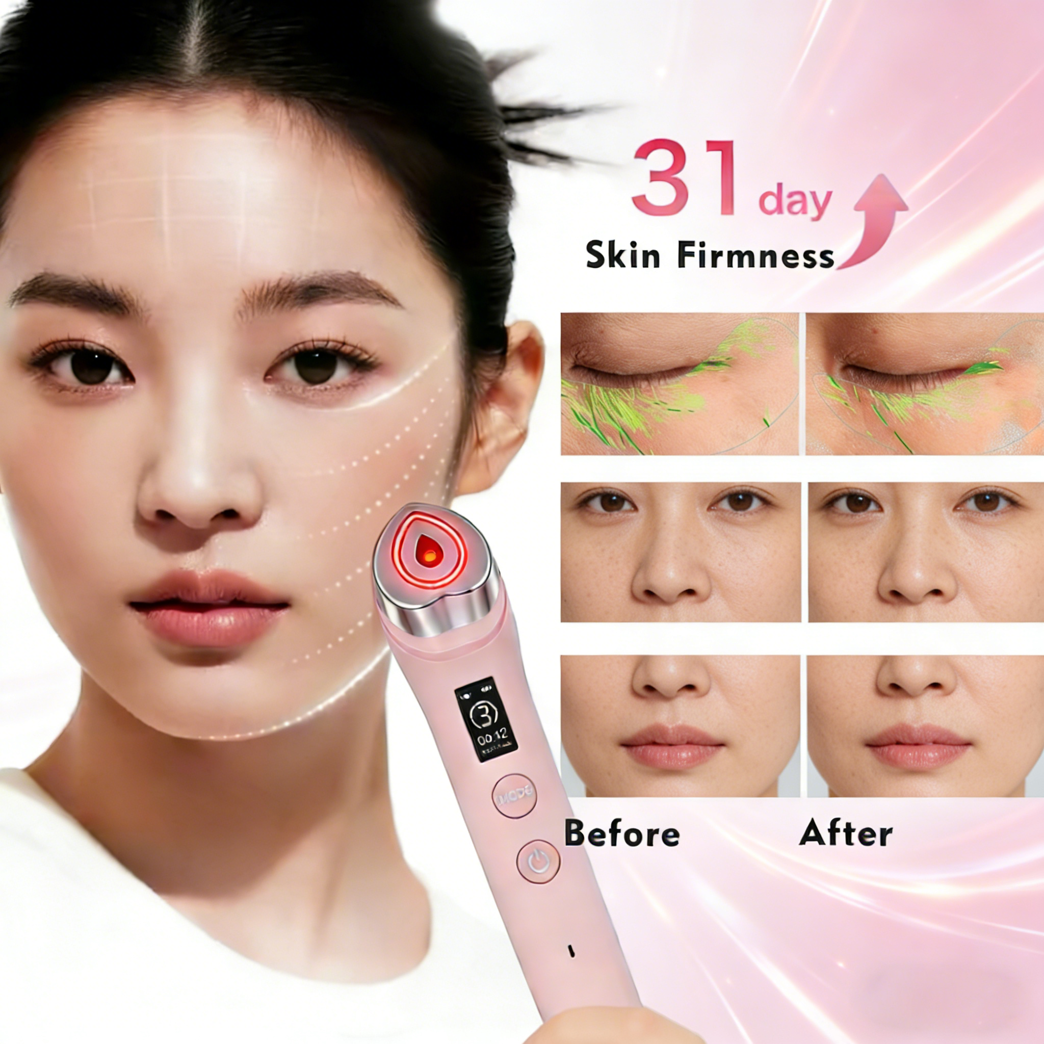 P Age Boosters Pro R 6 In1 Handheld Facials RF EMS Machine Personals Care Face Massage Electric LED Beauty Device - Image 6