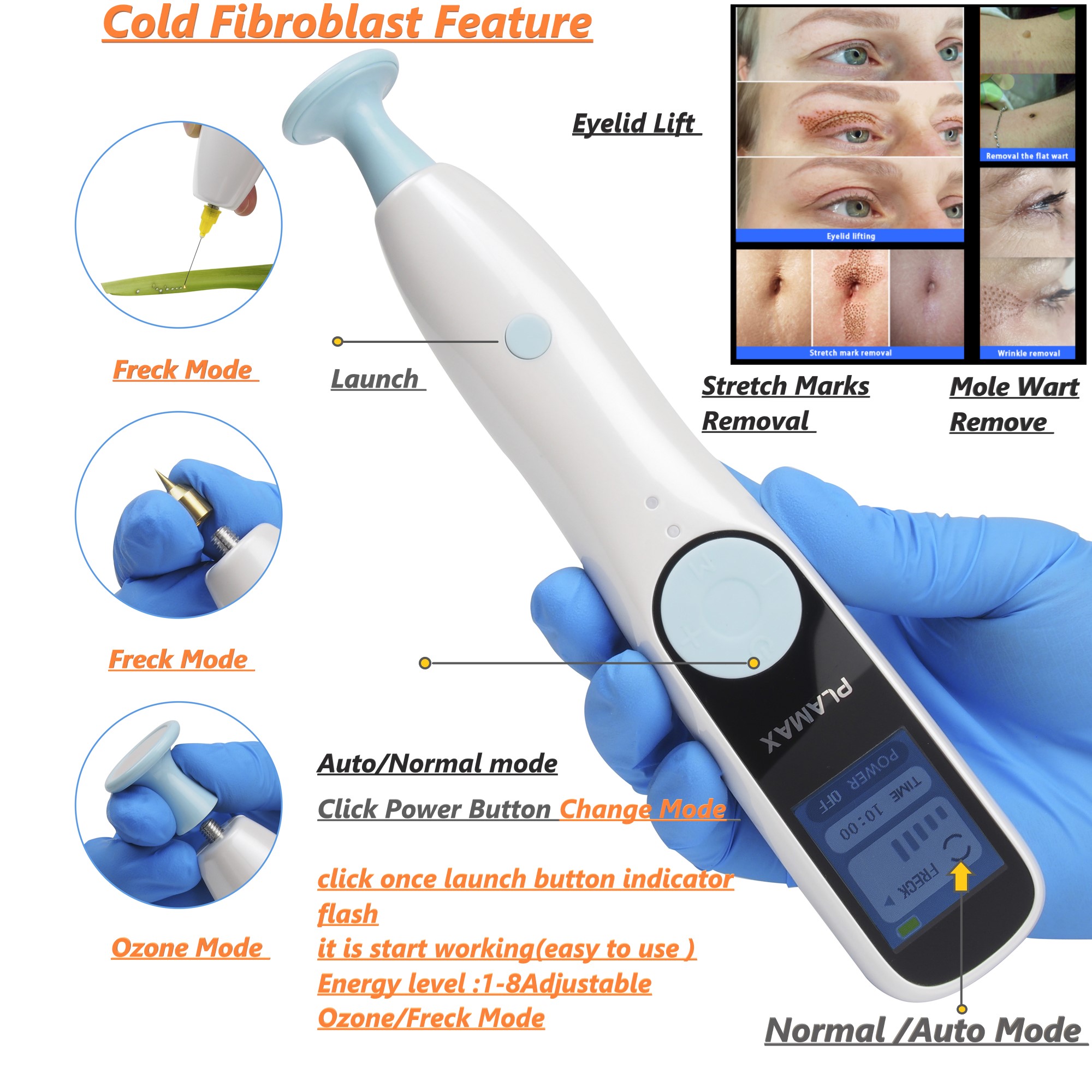 Plamax Ozone Cold Plasma Fibroblast Skin Tightly Wart Freckle Anti Wrinkle Mole Dark Spot Remover Eyelid Lift Beauty Machine - Image 3