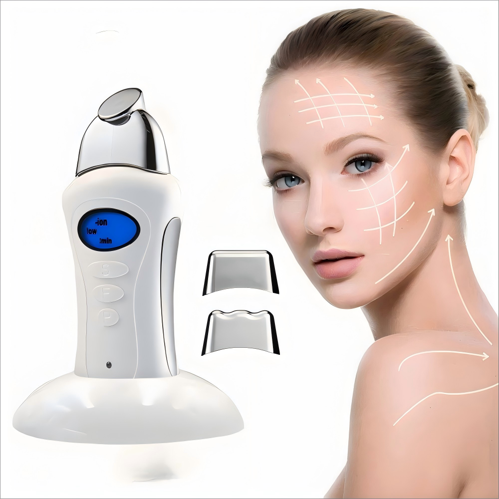 Premium Rechargeable Facial Beauty Massager with 3 Magnetic Heads for Deep Cleansing & Gentle Massage, Skin Conditioning Tool