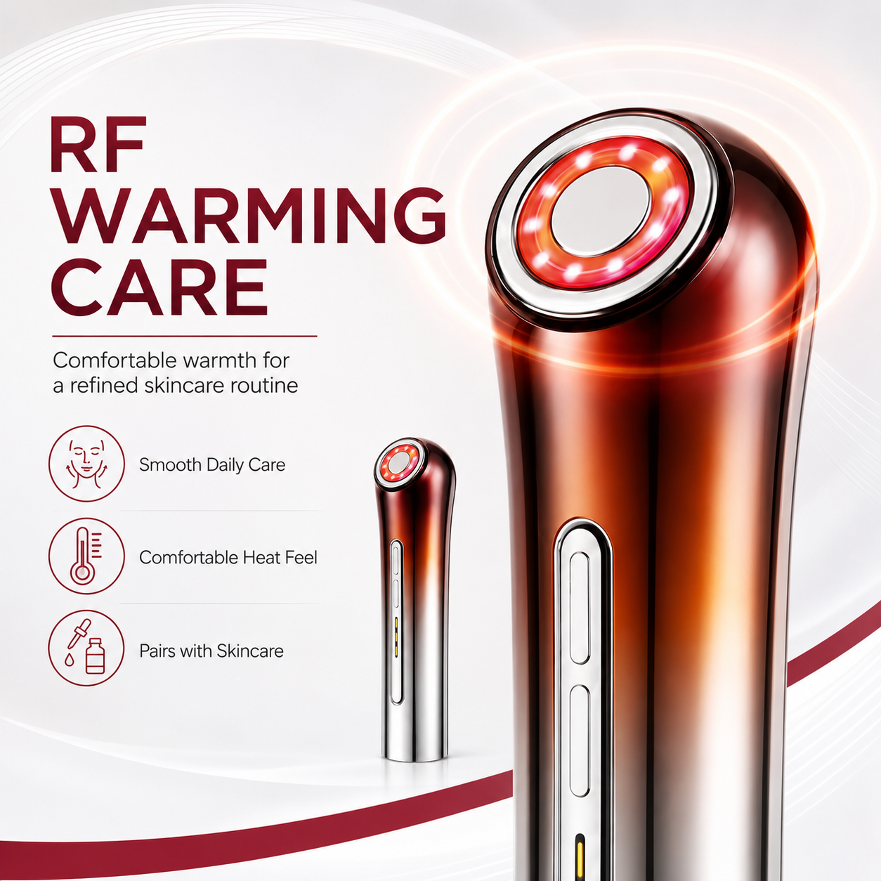 RF EMS LED Facial Beauty Device Microcurrent Skin Care Massager with Warming Light Ring for Face Jawline Neck Home Beauty Use - Image 5