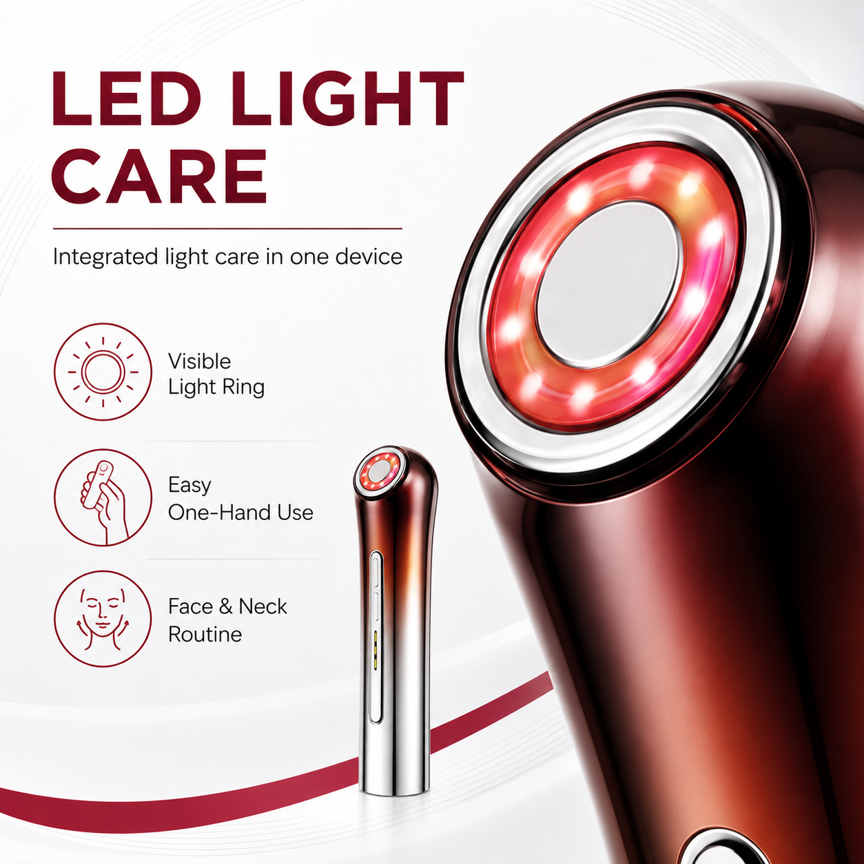 RF EMS LED Facial Beauty Device Microcurrent Skin Care Massager with Warming Light Ring for Face Jawline Neck Home Beauty Use - Image 6