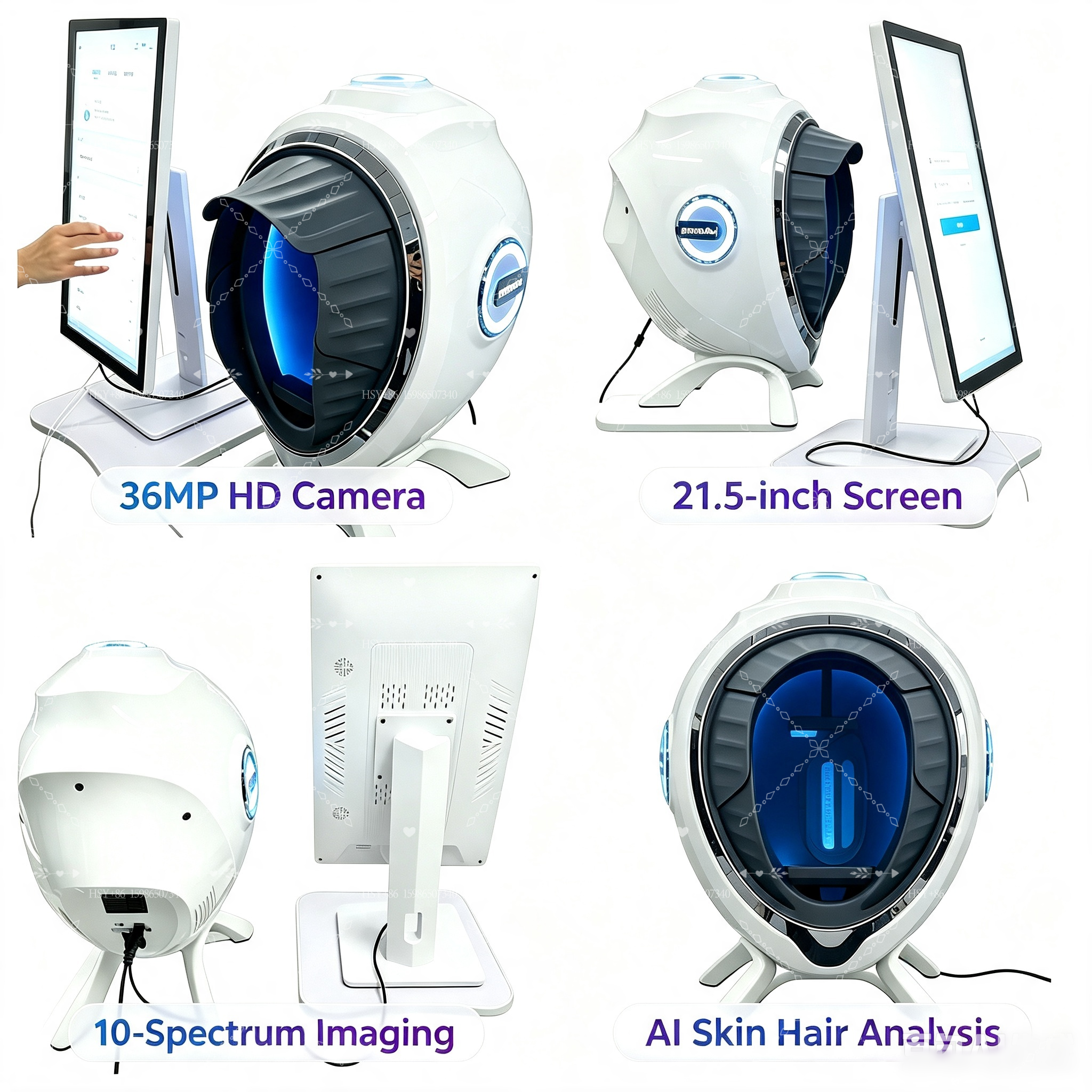 Skin Analyzer Professional Machine 21.5 inch AI Intelligent Magic Mirror 3D Digital Skin Detector Facial Analysis Face Analyzer